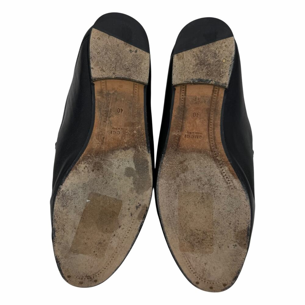 Gucci Brixton Leather Horsebit Loafers Mules Slide Black Size 40 - Picture 12 of 15